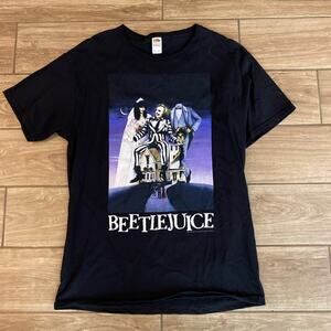 Beetlejuice - Movie Poster Inspired Unisex Black T-Shirt Size Medium